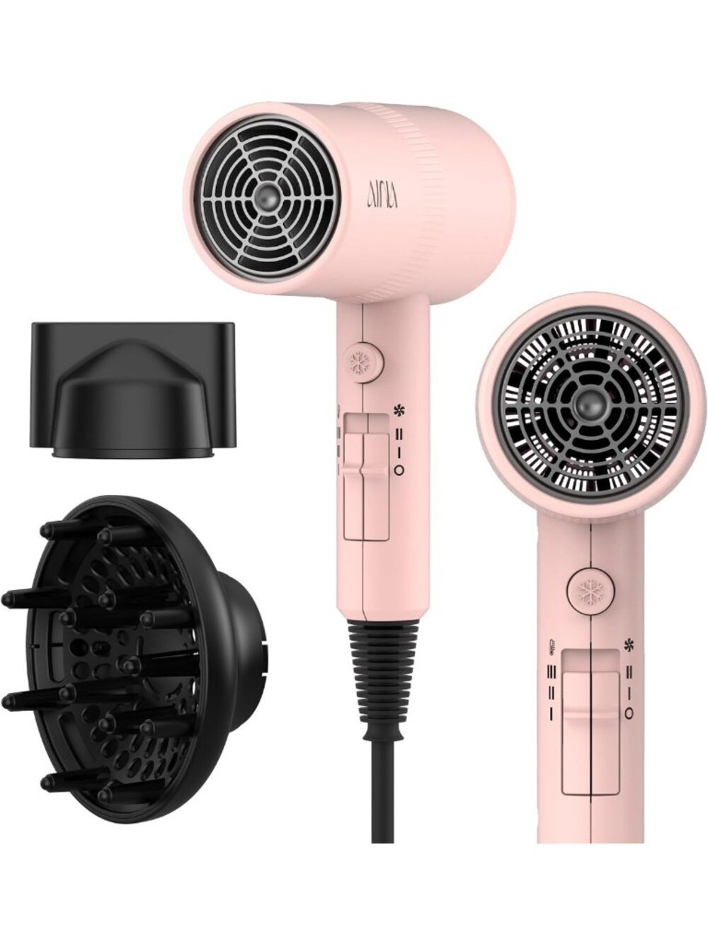 Full-Featured 1600W Blow Dryer with Diffuser - Stylish Babe Pink Hair Tool